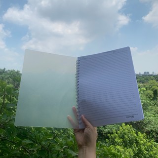 Sổ lò xo kẻ ngangTUANVIET BOOKS bìa nhựa trắng mờ/trong suốt A4-B5-A5 200 trang