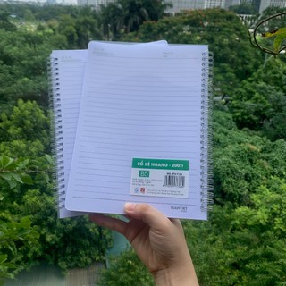 Sổ lò xo kẻ ngangTUANVIET BOOKS bìa nhựa trắng mờ/trong suốt A4-B5-A5 200 trang