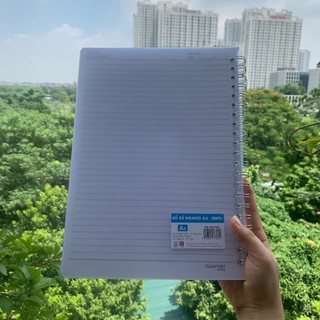 Sổ lò xo kẻ ngangTUANVIET BOOKS bìa nhựa trắng mờ/trong suốt A4-B5-A5 200 trang