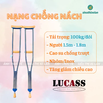[HỎA TỐC] 1 Chiếc Nạng Chống Nách INOX/Nhôm Siêu Chắc Chắn, Nạng Chống Cao Cấp Cho Người Gãy Chân