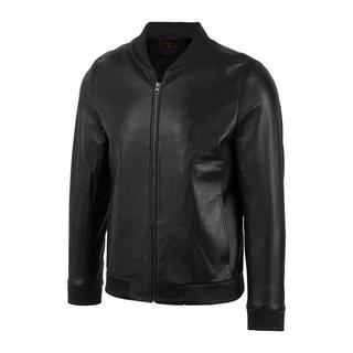 Áo khoác da nam Bomber Jacket Bo da, áo da xịn cao cấp Fttleather da cừu cao cấp Mã AD602C