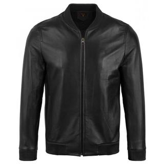 Áo khoác da nam Bomber Jacket Bo da, áo da xịn cao cấp Fttleather da cừu cao cấp Mã AD602C