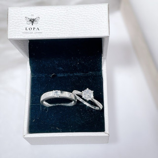 [Hộp Xinh] Nhẫn đôi bạc ta LoPa SK738 nam nữ | Nhẫn đôi nam trơn nữ cầu hôn xinh xắn điệu đà