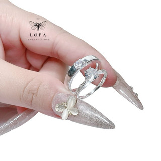 [Hộp Xinh] Nhẫn đôi bạc ta LoPa SK738 nam nữ | Nhẫn đôi nam trơn nữ cầu hôn xinh xắn điệu đà