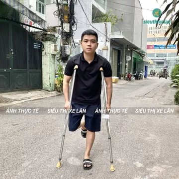 Nạng Chống Nách INOX/Nhôm LUCASS Chắc Chắn, Nạng Chống Cao Cấp Cho Người Gãy Chân, Người Khuyết Tật