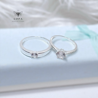 [Hộp Xinh] Nhẫn đôi bạc ta LoPa SK738 nam nữ | Nhẫn đôi nam trơn nữ cầu hôn xinh xắn điệu đà