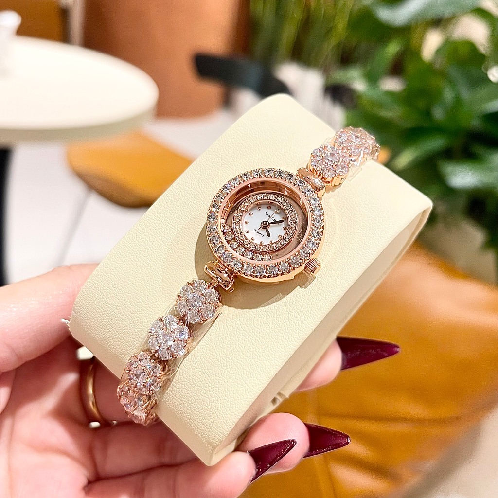 Đồng hồ nữ chính hãng Royal Crown 5308 dây thép đính đá cao cấp, chống nước, đeo tay đẹp, sang chảnh