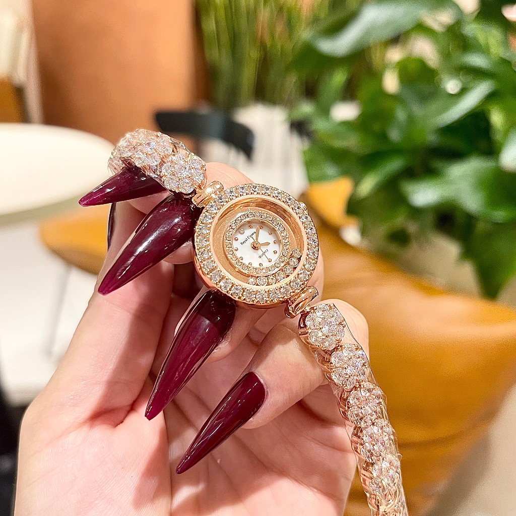 Đồng hồ nữ chính hãng Royal Crown 5308 dây thép đính đá cao cấp, chống nước, đeo tay đẹp, sang chảnh