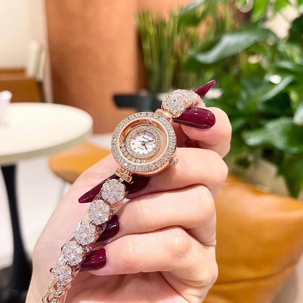 Đồng hồ nữ chính hãng Royal Crown 5308 dây thép đính đá cao cấp, chống nước, đeo tay đẹp, sang chảnh