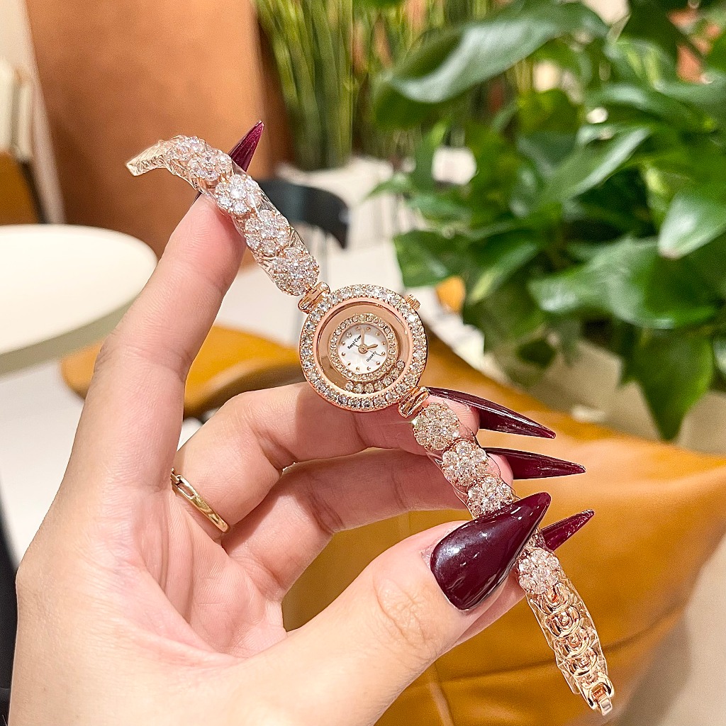 Đồng hồ nữ chính hãng Royal Crown 5308 dây thép đính đá cao cấp, chống nước, đeo tay đẹp, sang chảnh