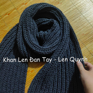 Khăn len đan tay - Kiểu đan cốt ăng lê phù hợp cho cả nam và nữ - Quà tặng handmade - chất len milk cotton