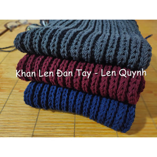 Khăn len đan tay - Kiểu đan cốt ăng lê phù hợp cho cả nam và nữ - Quà tặng handmade - chất len milk cotton