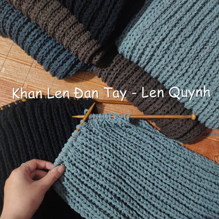Khăn len đan tay - Kiểu đan cốt ăng lê phù hợp cho cả nam và nữ - Quà tặng handmade - chất len milk cotton