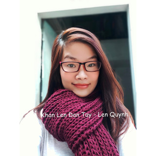 Khăn len đan tay - Kiểu đan cốt ăng lê phù hợp cho cả nam và nữ - Quà tặng handmade - chất len milk cotton