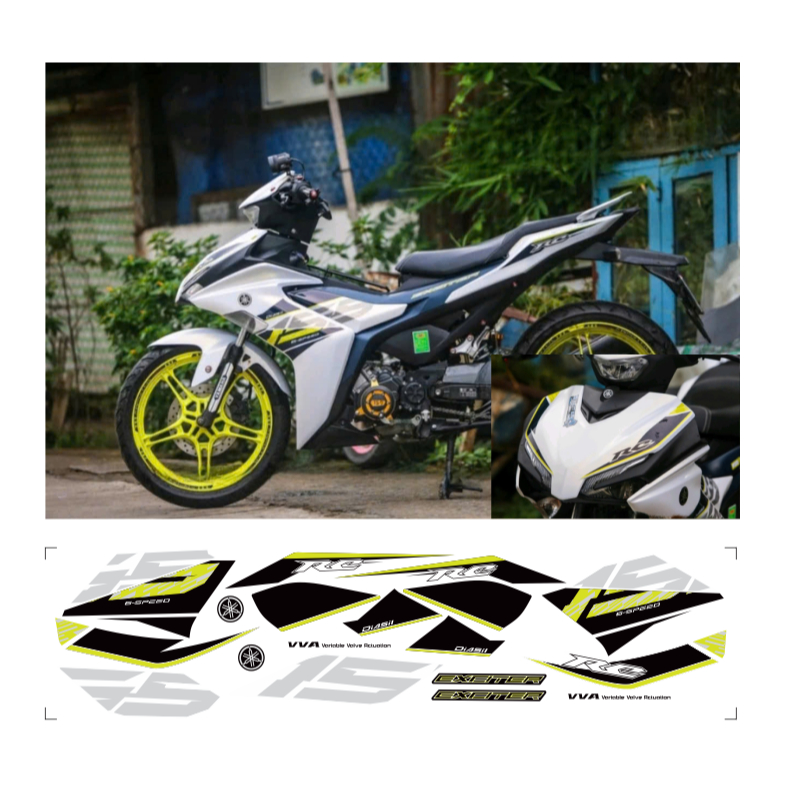 Tem rời EXCITER 155 V1, cao cấp, chất liệu in 3 lớp PPF, chống nước, không phai màu, nhãn dán.