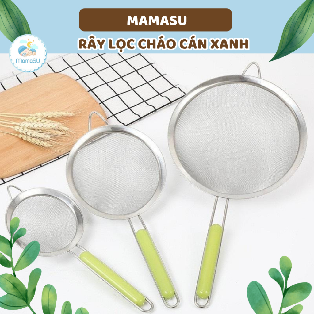 Rây Lọc Cháo Cho Bé, Rây Lọc Inox Cán Xanh Rây Đồ Ăn Dặm Cho Bé Siêu ...