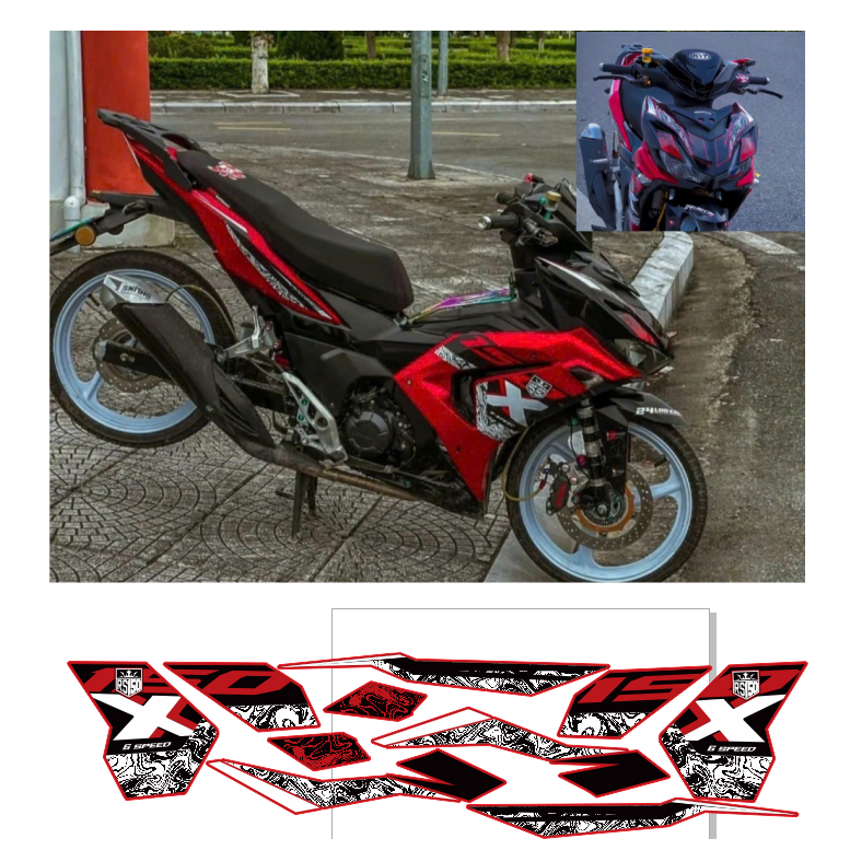 Tem rời WINNER X V3, cao cấp, chất liệu in 3 lớp PPF, chống nước, không phai màu, nhãn dán.