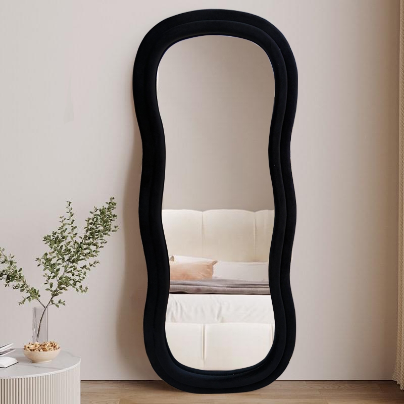 gương soi toàn thân hạt đậu bọc nỉ xịn có ánh kim NHU Y DECOR gương hạt đậu, gương lượn sóng