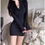 Váy body có phối khoá kéo, Đầm body cổ trụ thiết kế sang chảnh,Váy ôm body tay dài