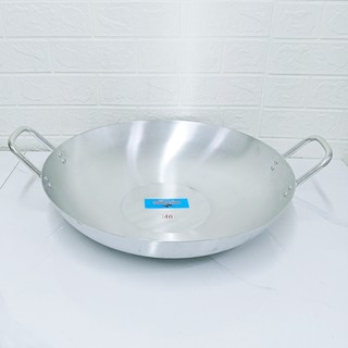 [CHÌNH HÃNG] CHẢO NHÔM 2 QUAI SÂU LÒNG SIÊU LỚN  DÀY TRƯỜNG THÀNH NHIỀU SIZE 38cm,40,42,44,46,48,50cm -HUNGHOME