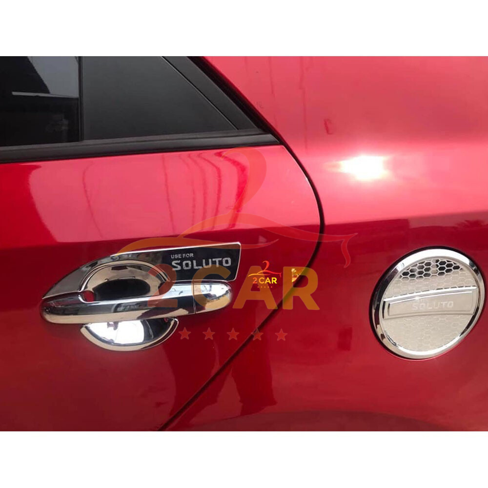 Ốp nắp bình xăng, bình dầu xe Kia Soluto 2019 - 2025 Nhựa ABS mạ crom cao cấp