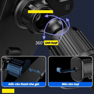 Giá Đỡ Điện Thoại Trên Ô Tô VERSION 10 Kẹp Gắn Cửa Gió Điều Hòa – Xoay 360 Độ Nhỏ Gọn Tiện Lợi