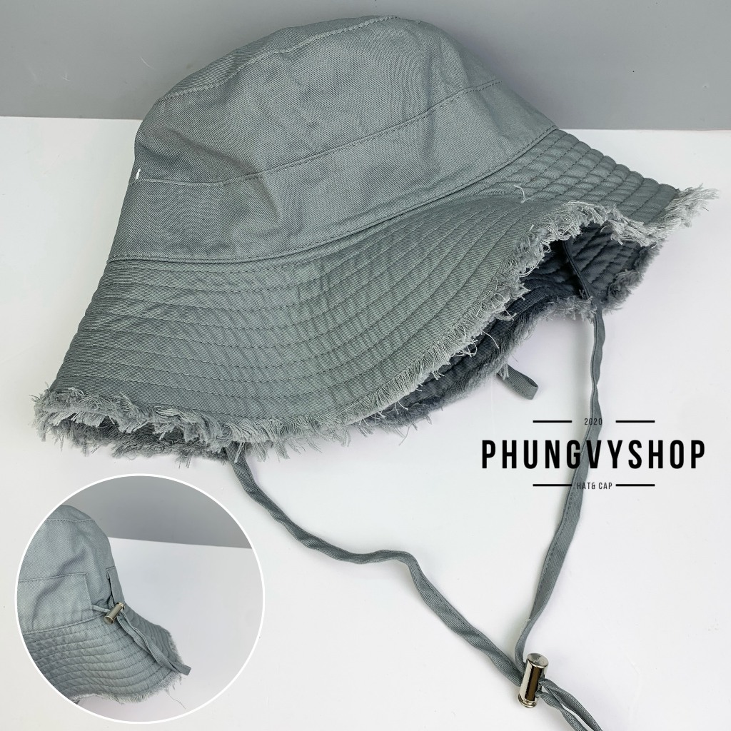 Mũ bucket tai bèo tua rua rách phong cách hàn quốc phungvyshop - BO tua JAC - nón vành