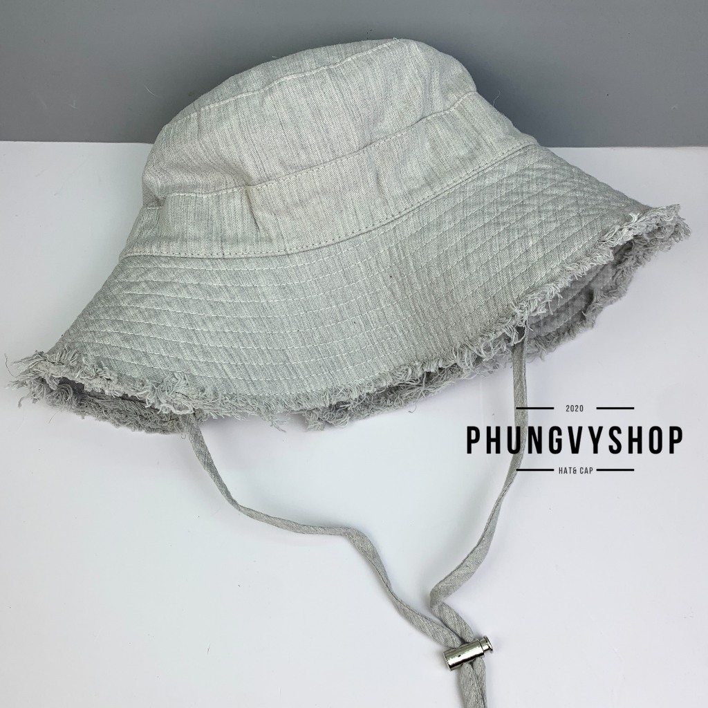 Mũ bucket tai bèo tua rua rách phong cách hàn quốc phungvyshop - BO tua JAC - nón vành