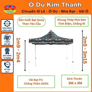 Nhà Bạt Di Động Đa Năng 3M X 3M Che Nắng, Che Mưa Ngoài Trời, Khung Thép Sơn Tĩnh Điện