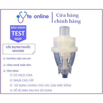 Bầu Xông Khí Dung | Cốc Đựng Thuốc | Có Thể Điều Chỉnh Độ Phun, Dùng Chung Cho Tất Cả Các Loại Máy Xông Mũi Họng