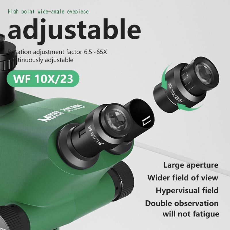 Kính hiển vi 3 mắt MAANT R65 thị kính WF10X/23, độ phóng đại 6.5X-65X kèm đèn