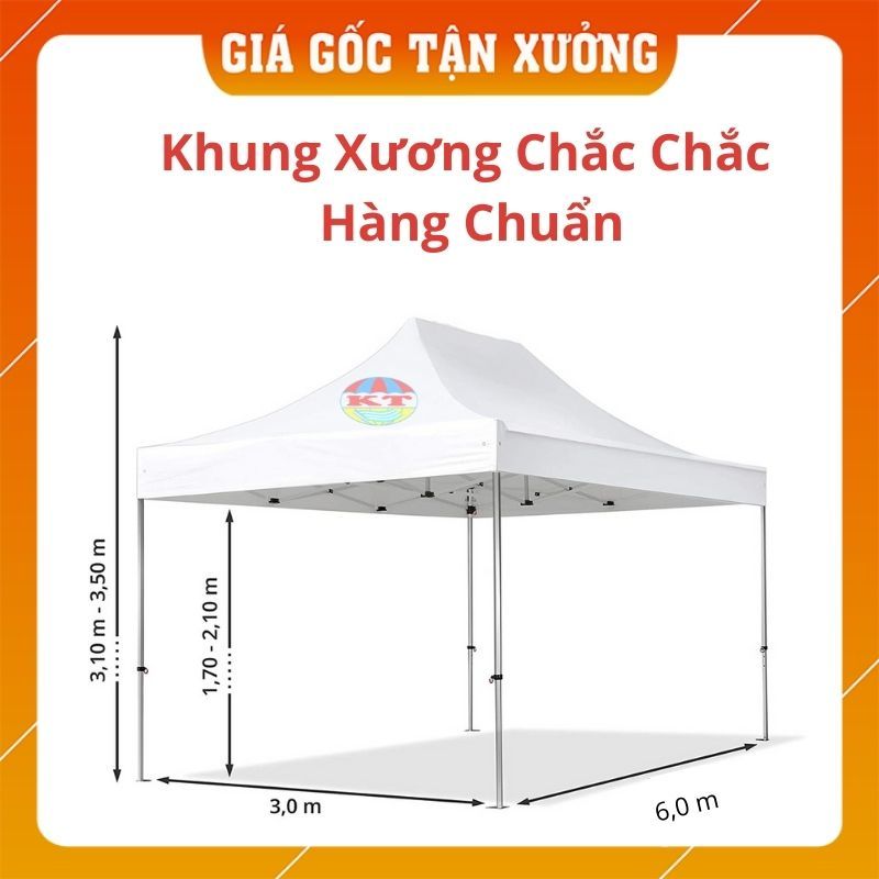 [Hàng Cao Cấp - 46 Kg] Nhà Bạt Di Động 3M x 6M Che Nắng, Che Mưa Ngoài Trời, Khung Thép Sơn Tĩnh Điện Chống Rỉ