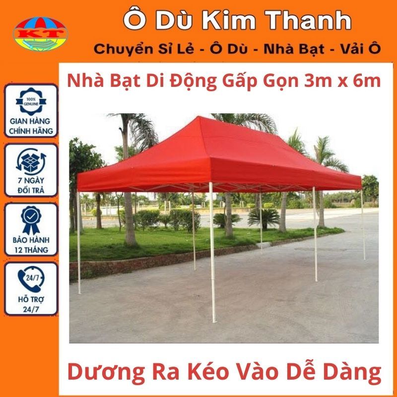 [Hàng Cao Cấp - 46 Kg] Nhà Bạt Di Động 3M x 6M Che Nắng, Che Mưa Ngoài Trời, Khung Thép Sơn Tĩnh Điện Chống Rỉ