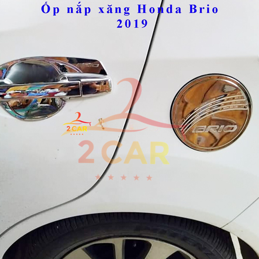 Ốp nắp bình xăng Honda Brio 2018 - 2025 mạ crom cao cấp