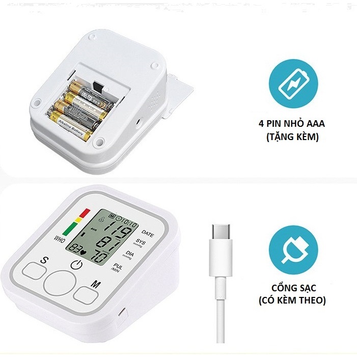 Máy đo huyết áp và nhịp tim thông minh có đọc kết quả tiếng Việt tặng kèm pin, chính xác, tiện lợi (hàng xuất khẩu)