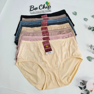 Quần Lót Nữ Cạp Cao Ôm Bụng Thun Lạnh Cao Cấp Thiên Phát Size 60-75 ký Ren Hoa Chất Vải Mát, Co Giãn Tốt