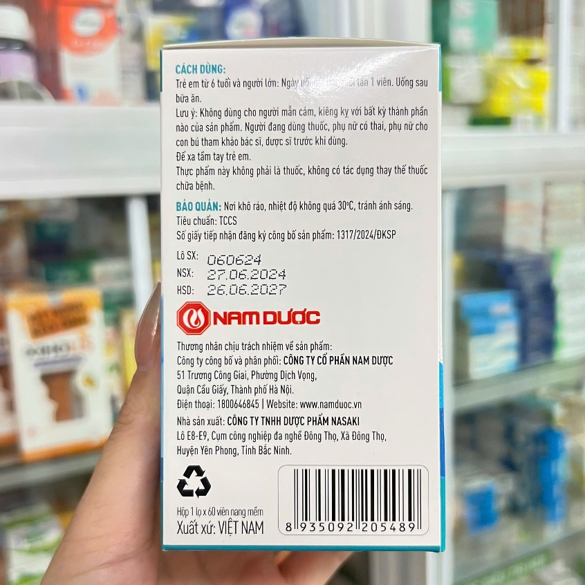 Viên uống Nin Omega Fish Oil Nam Dược bổ sung Omega 3 và Vitamin A ...