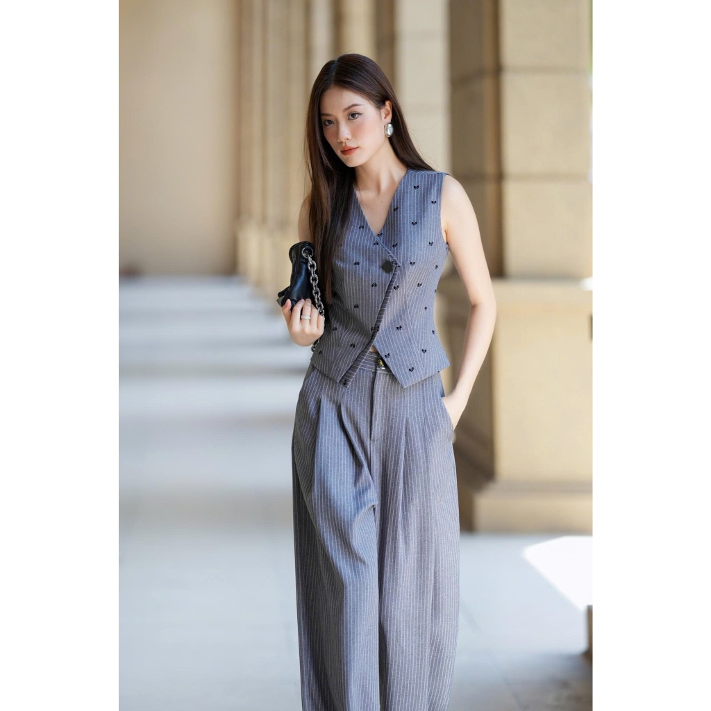 Set Gile Họa Tiết Trái Tim Vạt Chéo Hàng Thiết Kế JOLIE