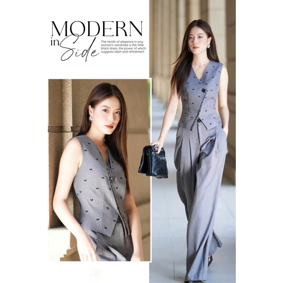 Set Gile Họa Tiết Trái Tim Vạt Chéo Hàng Thiết Kế JOLIE
