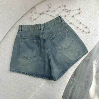 Quần short jeans bigsize nữ dáng chữ A lưng cao ống rộng chất mềm không co giãn mặc đi học đi chơi có bigsize Q512