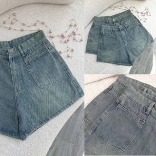 Quần short jeans bigsize nữ dáng chữ A lưng cao ống rộng chất mềm không co giãn mặc đi học đi chơi có bigsize Q512