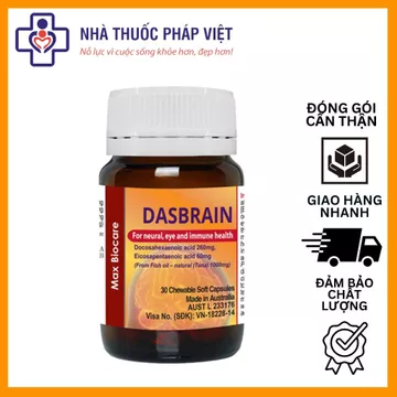 ( Chính Hãng) Dasbrain bổ sung DHA, EPA, omega 3 - bổ mắt , bổ não, tăng cường miễn dịch Lọ 30 viên