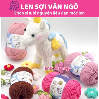 Len Milk bò 50gr đan móc thú bông/khăn choàng/áo ấm