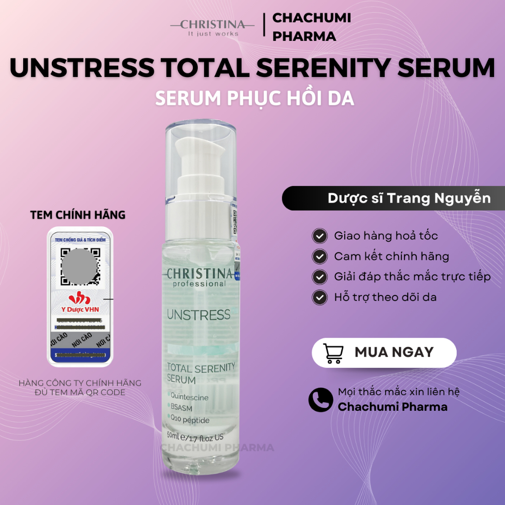 Serum Christina Unstress Total Serenity Serum Phục Hồi, Căng Bóng