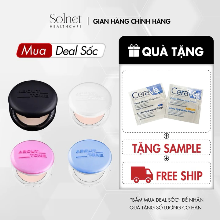 _Phấn phủ About Tone Powder Pact, phấn phủ Eglips, phấn nén kiềm dầu, thuần chay 9g