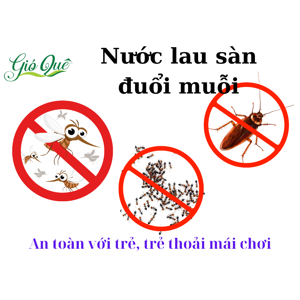 Nước lau sàn đuổi muỗi, kiến, gián thảo mộc