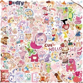 Set combo 100 miếng dán sticker Duffy Lina Bell Lotso chống thấm nước dán nón mũ bảo hiểm laptop vali sổ sách xe máy đàn
