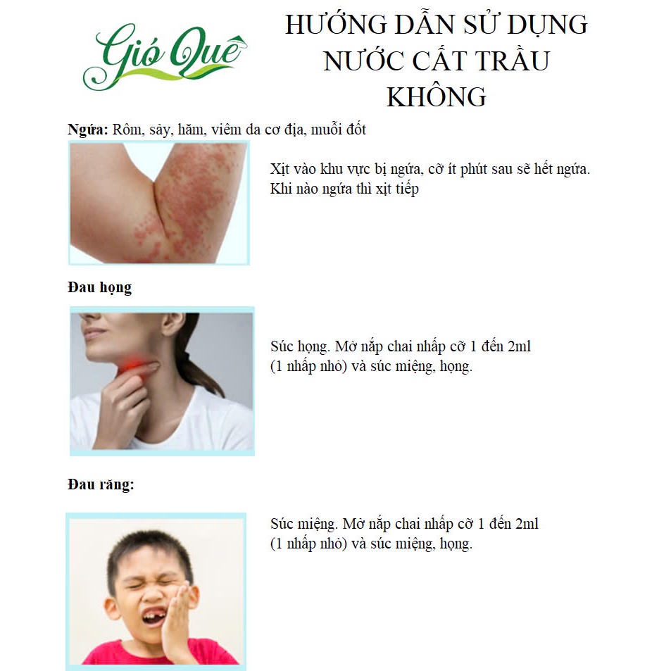 Nước cất trầu không giảm ngứa, đau họng, đau răng