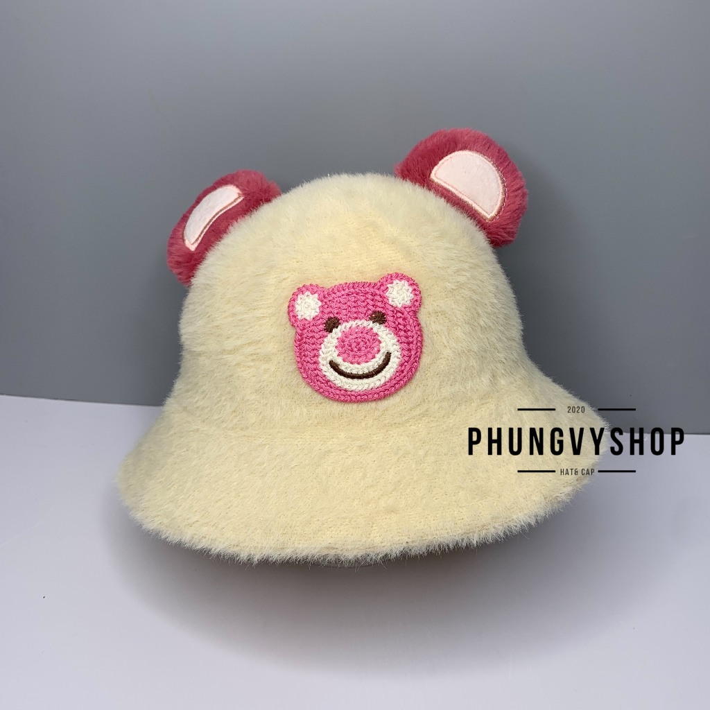 Bé 2-4 Tuổi/Vòngđầu51cm_Mũ LÔNG bucket tai bèo vành trai gái trẻ em phungvyshop-nón BO LONG LONG EM BÉ CÁC LOẠI