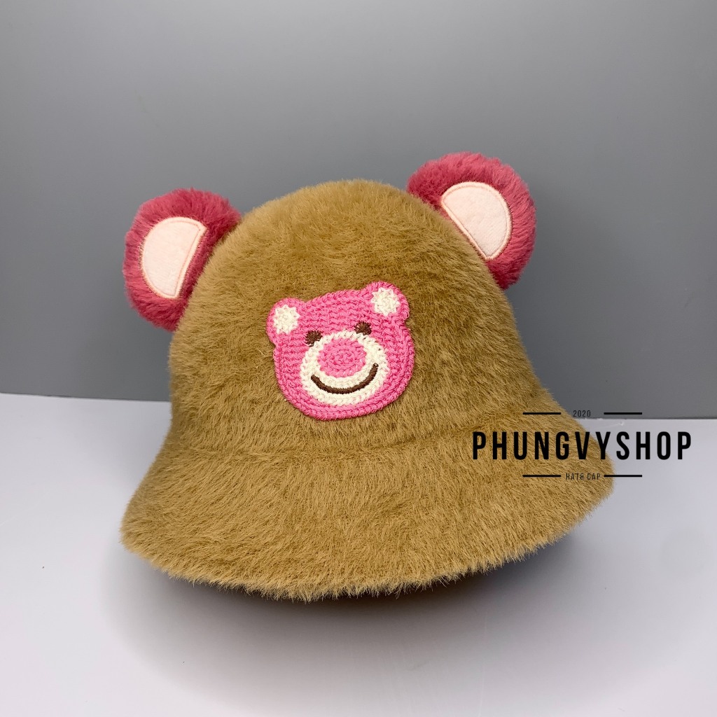 Bé 2-4 Tuổi/Vòngđầu51cm_Mũ LÔNG bucket tai bèo vành trai gái trẻ em phungvyshop-nón BO LONG LONG EM BÉ CÁC LOẠI